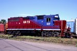 Helm Leasing GP40 HATX #417 on Vermont Railway.